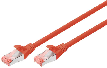 C&acirc;ble RJ45 Cat.6 S/FTP 10 M, noir-rouge