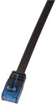 C&acirc;ble RJ-45 plat Cat5e U/UTP 2 m, noir-bleu