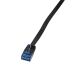 Miniature C&acirc;ble RJ-45 plat Cat5e U/UTP 2 m, noir-bleu n°2