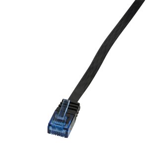C&acirc;ble RJ-45 plat Cat5e U/UTP 2 m, noir-bleu