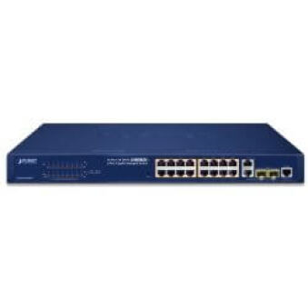Switch 19" webadmin 16 ports 100Mbit PoE at 2xSFP