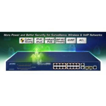 Switch 19" webadmin 16 ports 100Mbit PoE at 2xSFP