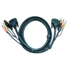 Aten 2L-7D03UD cordon KVM DVI/USB/Audio Dual Link - 3M