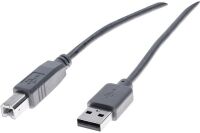 Cordon &eacute;co USB 2.0 type A /B gris - 1,8 m