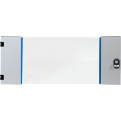 Porte d'entr&eacute;e pour bo&icirc;tiers muraux 4U, verre, RAL7035