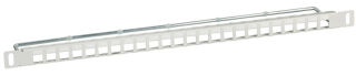Panneau de distribution 19" 0,5U 24 ports gris m&eacute;tal