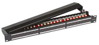 Panneau de brassage STP 24xRJ45 Cat.6A/Classe EA, 19&Ecirc; 1U, noir RAL9005