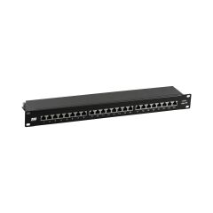 Panneau de brassage STP 24xRJ45 Cat.6A, 19&Ecirc; 1U, RAL9005 noir