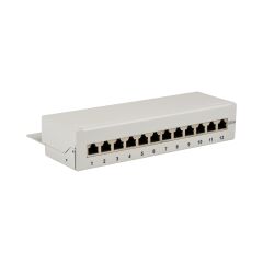 Mini-Patchpanel STP 12xRJ45 Cat.6A, 10&Ecirc; 1U, gris RAL7035