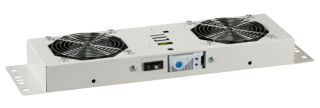 Unit&eacute; de ventilation, 2 ventilateurs avec thermostat, RAL7035, Plug&Play, pour bo&icirc;tier mural Basic+IP55