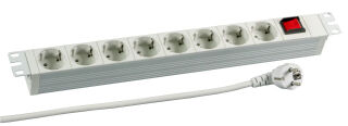 Multiprise 19" 1U 8 x CEE 7/3 avec interrupteur, RAL7035