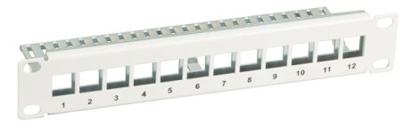 Panneau de distribution 10&Ecirc; 1U pour 12 x Keystone, RAL7035