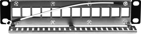 Panneau de distribution 1U 10&Ecirc; pour 12 prises Keystone, RAL9005