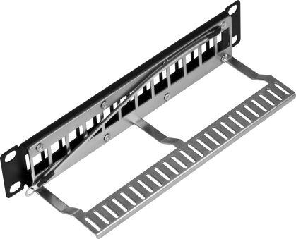 Panneau de distribution 1U 10&Ecirc; pour 12 prises Keystone, RAL9005