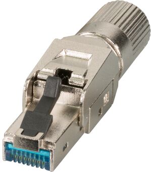 Fiche RJ45 Premium STP, Cat.6A/ClassEA, fiche de terrain, enti&egrave;rement m&eacute;tallique