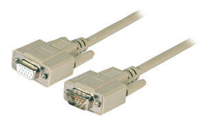 C&acirc;ble d'extension VGA, 2x HD-DSub 15, MF, 3,0m, beige