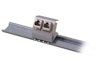 Support Keystone pour rail DIN, en acier inoxydable, pour 2 x Keystone
