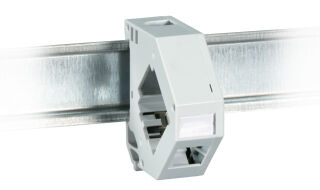 Support Keystone 1 port, pour rail DIN, plastique