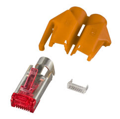 Connecteur RJ45-Hirose TM21 orange 10 pi&egrave;ces, 3 &eacute;l&eacute;ments, Cat. 6