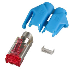 Connecteur RJ45-Hirose TM21 bleu, 100 pi&egrave;ces, 3 &eacute;l&eacute;ments, Cat.6