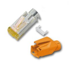 Connecteur RJ45-Hirose TM31 orange, 50 pi&egrave;ces, 3 &eacute;l&eacute;ments, Cat. 6a