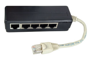 Adaptateur RNIS 5 x fiche RJ45 / 5 x prise RJ45, termin&eacute;