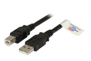 C&acirc;ble de connexion USB 2.0 AB, MM, 3,0 m, noir, Premium