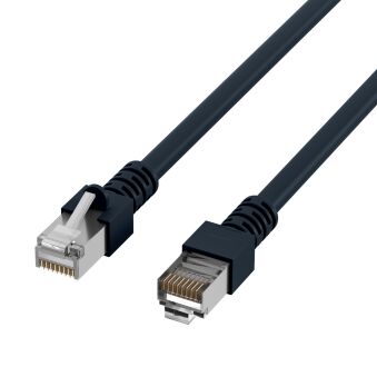 Cordon de raccordement RJ45 Cat.5e SF/UTP PVC CCA noir 1 m