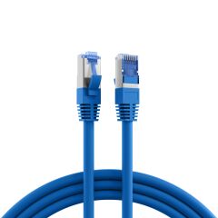 Cordon de raccordement RJ45 Cat.6A S/FTP TPE Cat.7 c&acirc;ble brut superflex bleu 10 m