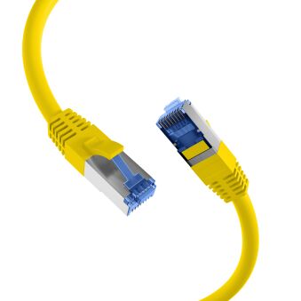 Cordon de brassage RJ45 Cat.6A S/FTP TPE Cat.7 câble brut superflex jaune 0,15 m
