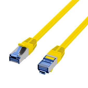 Cordon de brassage RJ45 Cat.6A S/FTP TPE Cat.7 câble brut superflex jaune 0,15 m