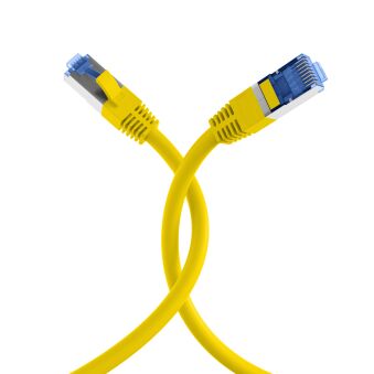 Cordon de brassage RJ45 Cat.6A S/FTP TPE Cat.7 câble brut superflex jaune 0,15 m