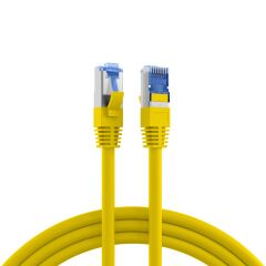 Cordon de brassage RJ45 Cat.6A S/FTP TPE Cat.7 c&acirc;ble brut superflex jaune 1,5 m