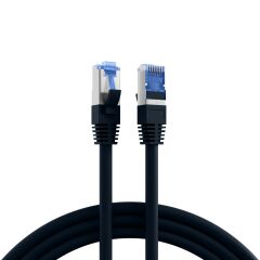 Cordon de brassage RJ45 Cat.6A S/FTP TPE Cat.7 c&acirc;ble brut superflex noir 30 m