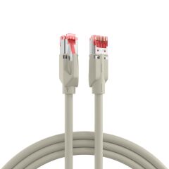 Cordon de brassage RJ45 Cat.6 S/FTP LSZH Draka UC900 TM21 rouge crois&eacute; gris 15 m