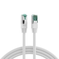 Cordon de raccordement RJ45 Cat.6A S/FTP LSZH blanc 1 m