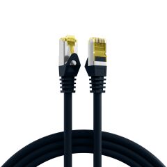 Cordon de brassage RJ45 Cat.6A S/FTP LSZH Cat.7 c&acirc;ble brut noir 0,5 m