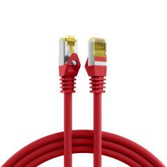 Cordon de brassage RJ45 Cat.6A S/FTP LSZH Cat.7 c&acirc;ble brut rouge 0,5 m