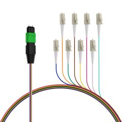 Câble de dérivation MTP©/APC(M)-LC OS2 8 fibres type B LSZH jaune 1 m