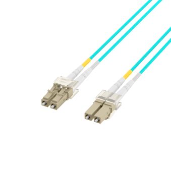 Câble de raccordement duplex LC-LC OM3 3 m LSZH 2 mm aqua