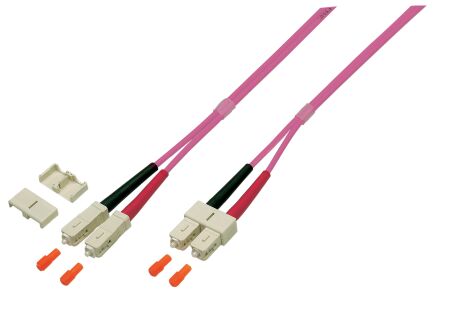 Câble de raccordement duplex SC-SC OM4 15 m LSZHightrviolet