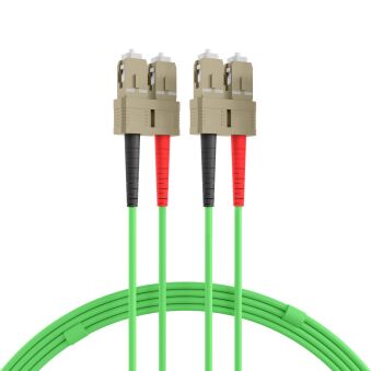 Câble de raccordement duplex SC-SC OM5 7,5 m LSZH 3 mm vert citron