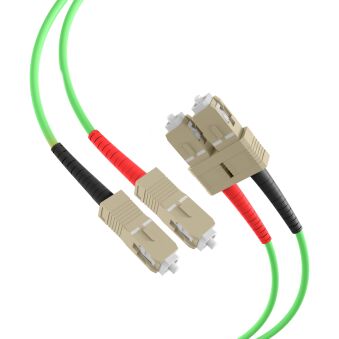 Câble de raccordement duplex SC-SC OM5 7,5 m LSZH 3 mm vert citron