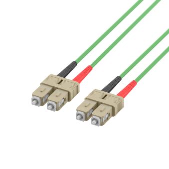 Câble de raccordement duplex SC-SC OM5 7,5 m LSZH 3 mm vert citron