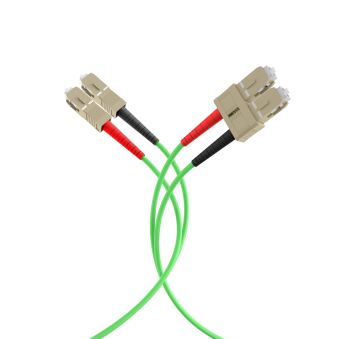 Câble de raccordement duplex SC-SC OM5 7,5 m LSZH 3 mm vert citron