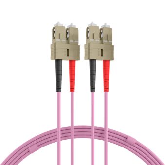 Câble de raccordement duplex Flat-Twin SC-SC OM4 3 m LSZHeightrviolet