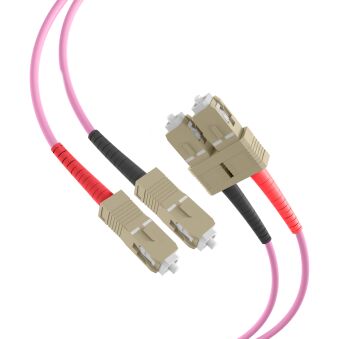 Câble de raccordement duplex Flat-Twin SC-SC OM4 3 m LSZHeightrviolet