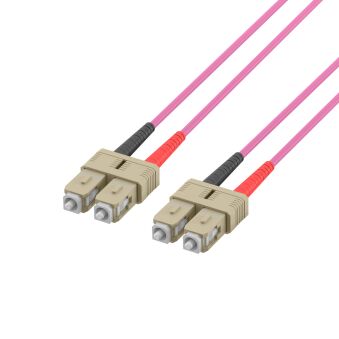 Câble de raccordement duplex Flat-Twin SC-SC OM4 40 m LSZHeightrviolet