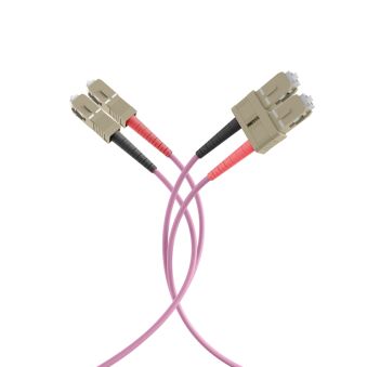 Câble de raccordement duplex Flat-Twin SC-SC OM4 40 m LSZHeightrviolet