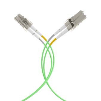 Câble de raccordement duplex LC-LC OM5 10 m LSZH 2 mm vert citron